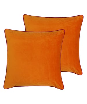 You need never worry about matching your cushions with the meridian range. Made of unspeakably soft velvet feel fabric no words or pictures can do these covers justice. Each larger than average cushion has a plain front and reverse with contrasting piped edges in a range of rich complimentary colours which feature throughout the entire collection. With a small and discreet zip closure they are easy to fill and secure. These sumptuous cushion covers are made of 100% hard-wearing polyester and are incredibly easy to care for as they are all machine wash and iron appropriate.