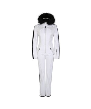 Fabric: Soft Touch, Softshell, Stretch. Design: Contrast Stripe, Logo. Lining: Fleece. Pockets: Ski Pass Pocket. Hem: Bound. Neckline: Hooded. Sleeve-Type: Long-Sleeved. Abrasion Resistant, Padded, Snow Gaiters. Fabric Technology: Breathable, Durable, Lightweight. Hood Features: Contrast Lining, Detachable Faux Fur Trim. Fastening: Front Zip, Pull-On. Waterproof Rating: 10000mm. 5000g/m²/24hrs. Sustainability: Made from Recycled Materials.