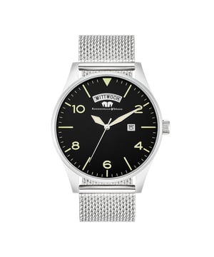 Less is more: According to this motto, the design of this exclusive men's watch was designed by the Rhodenwald & Sons manufactory. Reduced to the date and weekday display and simple line indeed combined with Arabic numerals and feuille devices, the dial convinces with minimalism. Exquisite eye-catcher is the elaborate Milanais bracelet with sliding closure. Behind the classic watch look in the tradition of old watchmaking, modern materials and contemporary technology convince: housings and bracelet are made of robust stainless steel. Hardened mineral glass and a precise quartz train complete the high -quality equipment.