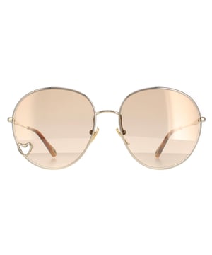 Las gafas de sol Chloe Round Womens Gold Brown Light Gold Mirror Ch0027S son un bonito estilo redondo fabricado en metal ligero. Las plaquetas nasales de silicona garantizan la comodidad durante todo el día, mientras que el logotipo de Chloe en el interior de las patillas -tips de autenticidad.