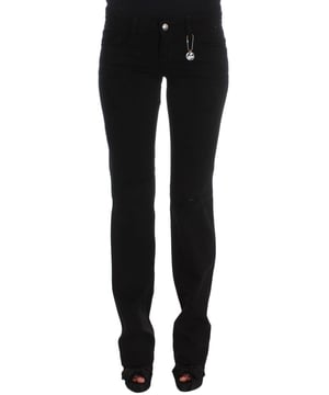 Brand new with tags
  Slim fit
  Color: Black
  Material: 100% Cotton
  Fly: Zipper and button
  Logo details