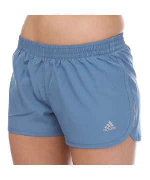 Womens adidas Run Shorts in blue.- Elastic waistband with drawstring.- Reflective details.- Regular fit.- 100% Polyester (Recycled).- Ref: HD2811