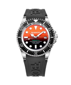 Bobroff BF0004-BFSTN - Reloj para hombre automático acero inoxidable• material: acero inoxidable• cristal: saphir• pulsera: goma• correa: plata negro• resistencia al agua: 1000 m (100 ATM)• tamaño de la caja: 44 mm