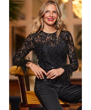 The perfect excuse to get dressed up
Crafted from sexy black lace
Sequins, because everything is better with a little sparkle
On-trend feather trims for maximum impact
Take jeans and a nice top to new levels
Complete the look with strappies and a sparkly clutch