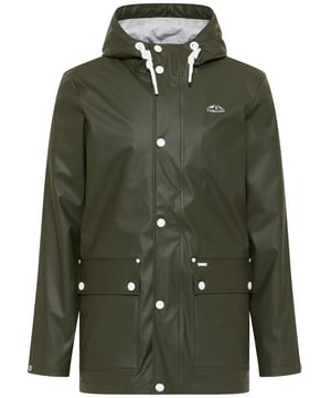 Die sportliche Regenjacke von ICEBOUND liefert auch bei schlechtem Wetter volle Outdoor-Performance. Grund dafür ist das beschichtete Material mit komplett versiegelten Nähten, was die Jacken wind- und wasserdicht macht. Die sportliche, etwas längere Form und die breite Kapuze mit Tunnelzug und Kordel bieten zusätzlichen Regenschutz. Auch die Druckknopfleiste über dem Reißverschluss sowie die geräumigen Pattentaschen optimieren die Jacke in puncto Wetterfestigkeit. Ein angenehmes Tragegefühl erzeugt das weiche Jersey-Innenfutter. Der labeltypische Eisberg auf der Brust steht sinnbildlich für funktionales Outdoor-Design.  Regenjacke