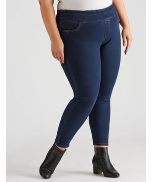 AUTOGRAPH - Plus Size - Womens Jeans - Black Jeggings - Denim - Cotton  Leggings - All Season - Elastane - Pull On Tights - Casual Fashion Clothes