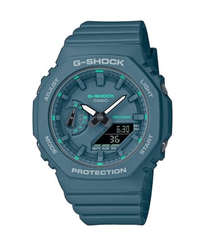 This Casio G-shock Analogue-Digital Watch for Women is the perfect timepiece to wear or to gift. It's Green 42 mm Round case combined with the comfortable Green Plastic watch band will ensure you enjoy this stunning timepiece without any compromise. Operated by a high quality Quartz movement and water resistant to 20 bars, your watch will keep ticking. This sporty and fashionable watch gives you a unique feeling in every outfit! This Analogue-Digital watch has a calendar function: Day-Date, Stop Watch, Worldtime, Timer, Alarm and Light High quality 19 cm length, 22 mm wide, Green Plastic strap with a Buckle Case Diameter: 42 mm, Case height: 11 mm and Case color: Green, Dial color: Green