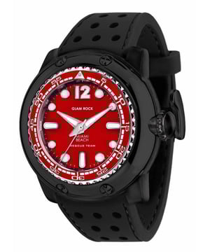 Glam Rock MB26018 - Herrenuhr Quarz aus Edelstahl• Material: Edelstahl• Glas: Saphir• Armband: Silikon• Farbe: Schwarz• Wasserbeständigkeit: 100 m (10 ATM)• Gehäusegröße: 49 mm
