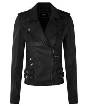 Introducing our best-selling double-breasted biker jacket, a true epitome of style and functionality. Crafted with precision, this jacket is designed to enhance your wardrobe with its sleek features and silhouette, ensuring you stand out effortlessly. Here's why it's a must-have:  
Distinctly Stylish: The jacket's sleek design creates a distinct and fashionable appearance that's perfect for any occasion.
 
Ample Storage: Featuring multiple zip pockets on the front, this jacket not only adds character but also provides extra storage for your essentials.
 
Flamboyant Details: The wide notched lapel and shoulder epaulettes add a touch of flamboyance, fastened down securely with press studs for a polished look.
 
Tailored Fit: Buckle tabs at the hips allow for a comfortable, tapered fit, accentuating your silhouette, complemented by the jacket's slim design. Color Variety: Available in a wide array of colors, you can choose the one that matches your personal style.  Crafted from 100% premium ultra-soft nappa leather and lined with a premium polyester blend, this jacket offers both luxury and comfort. With an off-centered YKK zip fastening, this jacket is as functional as it is stylish, making it a versatile addition to your wardrobe