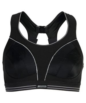 Designed specifically for runners, the award-winning Ultimate RUN bra reduces bounce by up to 78% and provides ultimate friction-free comfort. Designed with Shock Absorber's signature Infinity-8 Rear Support System, the Shock Absorber Ultimate Run Sports Bra is the perfect running companion for female athletes seeking maximum impact protection and bounce control. Clinically proven to reduce breast movement by up to 78%, the Ultimate Run Sports Bra is an award-winning garment that delivers unbeatable support during runs and high-intensity exercise. Featuring a Seam Free Inner and Concealed Elastic to reduce rubbing and chaffing, this uber-supportive sports bra is constructed from a range of high performance, moisture-wicking fabrics to help keep workouts cool, dry and comfortable. Meanwhile, Padded Non-Slip Straps ensure a confidence-inspiring fit and feel that's incredibly easy to adjust and there's a thick and supple Underband for additional support where you need it most. Lastly, Reflective Accents and a Cushioned Hook and Eye Fastening System also provide added peace of mind, so whatever your bust size, whatever your sport, Shock Absorber won't let you down.