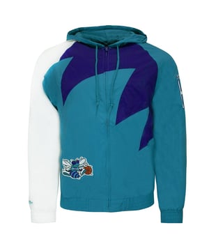 Mitchell & Ness Charlotte Hornets Zip Up Blauw Heren Jas BA57PH CHO T K1T