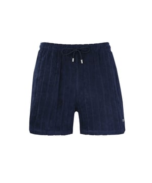 Boss Terry Shorts Navy
Terry is back this season and a must-have for the warmer season. These shorts are comfy, light and detailed with metal hardware and iconic BOSS taping. Great for holidaying and spending time at the poolside or beach!

Cotton Terry
Metal Branding
Style - 50508828 