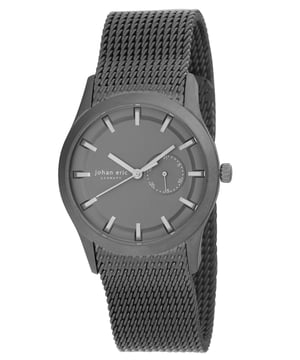 Johan eric: agersø, men's, grey dial w date sub-dial watch, grey ip case & mesh bracelet