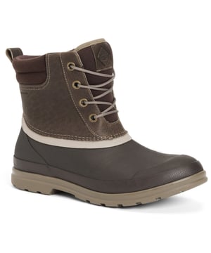 Muck Originals is a collection of light-duty, yet essential footwear. Full neoprene booties are wrapped in soft, hand-laid rubber for comfortable. Molded PU footbeds with a layer of memory-foam offer maximum underfoot comfort.
- 100% Waterproof- Lace-up construction for a tailored fit- Rugged full-grain leather upper for durable waterproof performance- Removable contour molded footbed with memory foam for long lasting cushioningbioDEWIX anti-microbial footbed topcover with NZYM for odor control and moisture management- Rubber outsole with innovative lug design provides traction while quickly releasing mud and other debris