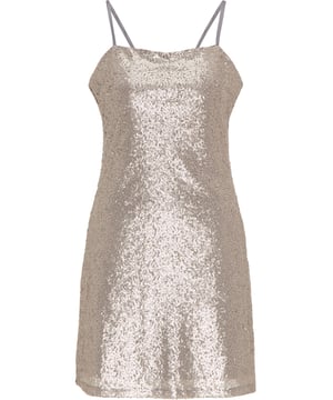Geen feest zonder pailletten. In deze halflange avondjurk van myMo kom je 's nachts gegarandeerd in de beste feeststemming. Het design, met dunne, verstelbare satijnen bandjes, is rondom versierd met pailletten en is aan de binnenkant gevoerd. Het heeft een ritssluiting aan de achterkant voor gemakkelijke toegang. Combineer hem met een feestelijke clutch en pumps.  Jurk