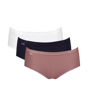 Dieser Midi-Slip bietet höchsten Komfort und Langlebigkeit in einem stilvollen Design. Hergestellt aus superweichem, strapazierfähigem Baumwolljersey, fühlt er sich angenehm auf der Haut an und hält selbst bei häufigem Tragen und Waschen seine Form. Die mittelhohe Taille und der niedrige Beinausschnitt sorgen für eine schmeichelhafte Passform und optimalen Halt. Dank der weichen, flachen Kanten und glatten Nähte bleibt der Slip unter der Kleidung unsichtbar und verhindert unangenehmes Scheuern. Er kommt im praktischen Dreierpack, ideal für den täglichen Gebrauch. Die Formbeständigkeit und Farbbrillanz bleiben auch nach vielen Wäschen erhalten, und lästiges Pilling gehört der Vergangenheit an. Perfekt für Frauen, die Wert auf Komfort und Qualität legen. Ein unverzichtbares Basic für jede Wäscheschublade.