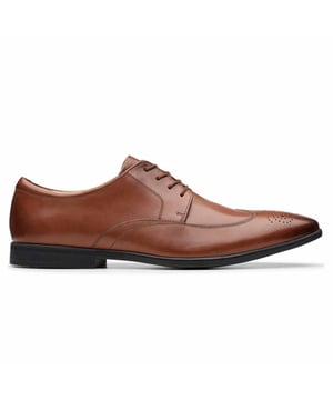 Clarks Bampton Wing Lace-Up Zapatos de cuero suave de cuero liso 261452947