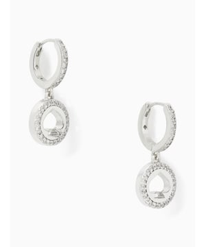 Pave Halo Huggies,  Width: 1.00 Cm,  Height: 1.10 Cm