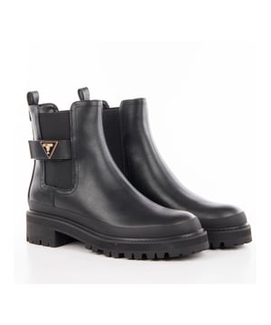 Bottine Guess G Force Damen Schwarz Polyurethan. Authentischer Schuh der Marke Guess - Streetwear/Sportswear-Design von Guess - Guess für modebewusste Frauen, perfekt für den Alltag - Die schwarze Guess-Bottine lässt sich perfekt mit dem Rest Ihrer Garderobe kombinieren - Angenehmes Material aus Polyurethan - Klassisches Elastik - G Force - Synthetik