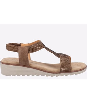 Open slip on leather sandal from UK label, Fleet & Foster. Hyacinth features a memory foam footbed with cushioning and a slight heel
- Elasticated strap sandal
- Memory foam insole for extra comfort
- Leather upper