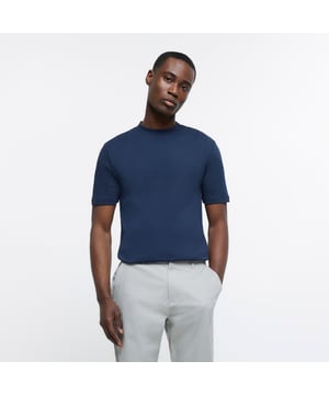RI Studio, Short sleeve, Crew neck, Slim fit, Our model wears a UK M and is 185.5cm/6'1'' tall, Cotton for this product has been responsibly sourced, Do Not Bleach, Do Not Dry Clean, Do Not Tumble Dry, Iron on Reverse, Machine Wash 40oC