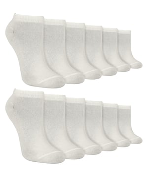 Introducing the 12 Pack Kids Bamboo Trainer Liner Socks, the perfect addition to your child's wardrobe. Made from high-quality bamboo material, these socks are not only durable but also incredibly comfortable. With a pack of 12, you'll have enough socks to last your child for weeks without worrying about running out. One of the main benefits of buying these socks is their breathability. The bamboo material allows for excellent air circulation, keeping your child's feet cool and dry, even during the hottest summer days. This feature is particularly important for children who are always on the go, as it helps prevent sweaty feet and the unpleasant odors that come with them. Another advantage of these socks is their versatility. Available in black, white, and grey, they are suitable for children between 3-14 years old and come in three different sizes. Whether your child is wearing sneakers, sports shoes, or any other type of footwear, these socks will fit comfortably and stay in place throughout the day. Finally, the 12 Pack Kids Bamboo Trainer Liner Socks are an excellent value for money. With 12 pairs of socks in each pack, you'll be saving money compared to buying individual pairs. Additionally, the high-quality bamboo material ensures that these socks will last longer than regular cotton socks, meaning you won't have to replace them as often..