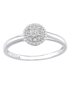 9K (375) witgoud: 2,115 gram; # Diamant: 0,15 ct