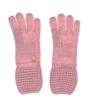 Guantes de punto Guess.
Logo de la marca en una pequeña moneda.
Tejido térmico y suave.
 Composición: 100% Acrilico
 Cuidados:
Lavar máximo a 30º
-No lavar en seco.
-No planchar.
-No usar cloro.
-No usar secadora.