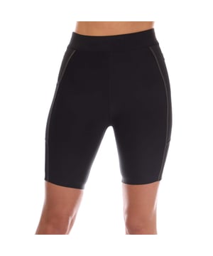 Dames Skins Series-5 Half Tights in zwart.- Elastische tailleband.- Mesh zak.- Gouden reflecterende logo's en stiknaad.- Ons hoogste niveau van compressie voor minder vermoeidheid en betere prestaties.- 76% Nylon 24% Elastane.- Ref: SF40500469001