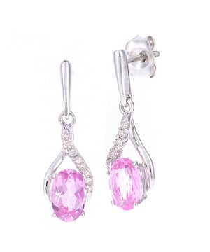 Oro blanco de 9 quilates (375): 1,05 g; # Diamante: 0,06 ct; # Zafiro rosa creado: 1,13 ct