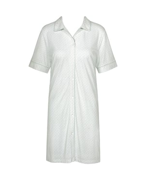 Triumph Lounge-Me Boyfriend Nightshirt. Collared, button up closure. Cotton rich. This product is machine washable..