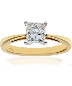 18K (750) witgoud: 3,5 gram; # Diamant: 1ct