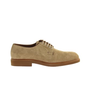 Hackett Chino Eyelet Blucher Lace-Up Beige Suede Leather Mens Shoes HMS20802 836