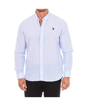 Long sleeve shirt U.S. POLO ASSN.
 Classic cut with a regular fit, making it suitable for any type of silhouette.
 Lapel collar.
 Button closure on the front.
 Embroidered logo on the front.
 Cuffs with button closure.
 Seams seen in tone.
 Composition: 55% Linen, 45% Cotton
 Care:
Wash at maximum temperature 30º.
 Iron at low temperature.
 Do not use bleach.
 Do not use dryer.
 Do not dry clean.