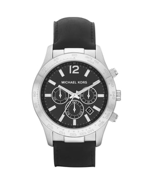 Michael Kors MK8215 - Reloj para hombre cuarzo acero inoxidable• material: acero inoxidable• cristal: minèral• pulsera: cuero• correa: plateado• resistencia al agua: 100 m (10 ATM)• tamaño de la caja: 44 mm
