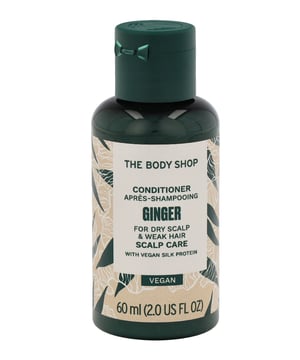 GINGER conditioner de THE BODY SHOP. Lleva una una melena de esc&aacute,ndalo con nuestro Acondicionador de Jengibre, que combate el cuero cabelludo seco y la caspa. Elaborado con un 97% de ingredientes de origen natural, incluido aceite esencial de jengibre, corteza de abedul y extractos de sauce y aloe vera org&aacute,nico de Comercio Justo con Comunidades de M&eacute,xico, nuestro acondicionador calma el cuero cabelludo seco y deja el cabello fr&aacute,gil m&aacute,s fuerte, suave y resiliente*. Formulado con prote&iacute,na de seda vegana que repara el cabello desde dentro y deja el cuero cabelludo nutrido, calmado y m&aacute,s sano*. El envases es de pl&aacute,stico 100% reciclado, incluido pl&aacute,stico reciclado de Comercio Justo con Comunidades recogido en las calles de Bangalore (India).