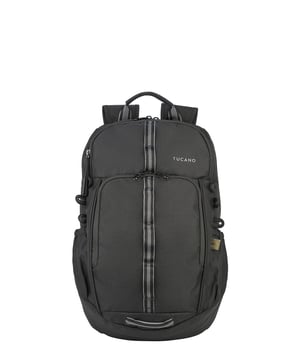 Unisex-Rucksack mit Reißverschluss. zwei offene Innentaschen. Zwei Frontreißverschlüsse und zwei offene Seitenreißverschlüsse. Außentaschen. fehlender Schultergurt.  Griff aus recyceltem Polyethylenterephthalat. ein Innenfach.  externes Material.  Innenraum aus recyceltem Polyethylenterephthalat. Maße: 28,5x45,5x13,5 cm. Modeprodukt