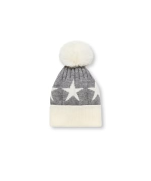 Stay cozy and stylish with this extra soft mohair-style hat from James Lakeland. Featuring a faux fur pompom and a ribbed edge, this warm winter hat is adorned with beautiful knitted stars. It’s the perfect accessory to keep you warm during the colder months.