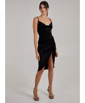 Bow down witches and grab the look to slay in this season. Pair this figure-flattering style with our Velvet Cowl Neck Bodysuit for the ultimate party look. Style with knee high boots for a killer look.