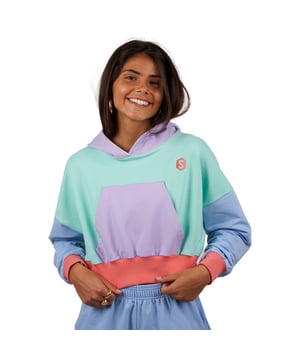The #SuperbTotalLook with which you can feel like yourself at any time and in any situation. A total look in pastel colors with which you can feel happy and enjoy, without thinking about anything else, the essence of a much-desired summer. Be Happy is the new Superb collection for every day, for all moments. Be Happy is to be yourself, to feel free.

 Characteristics:

 Hoodie
 Designed in four pastel colors, green, coral lilac and blue, carefully chosen by the Superb team
 Trim in different color
 Central pocket in different color
 SuperbEmbroidered logo, creating contrast of pastel colors
 Ribbed waist and cuffs in contrasting pastel colors
 Made and designed in Barcelona by the Superb team
 Our model Valeria is 1.69m tall and wears size S.

 Composition:
 96% cotton
 4% elastane
 Composition: 96% cotton
 4% elastane
 Care:
Wash at maximum temperature 30º.
 Iron at low temperature.
 You can use a dryer.
 Do not use bleach.