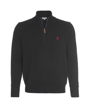 Hochwertiger und langlebiger Herren Pullover mit Reißverschluss von der Marke U.S. Polo Assn. – Passt perfekt auf die Jeans, den Anzug oder die Stoffhose- Für viele Anlässe geeignet - Pulli - Herren Troyer für Herbst / Winter und den Frühling