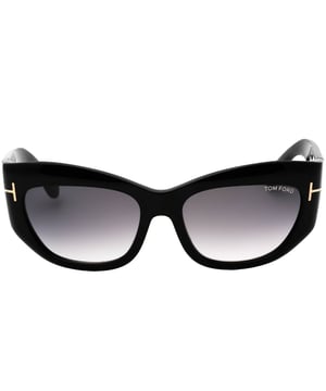 Tom Ford Black Sunglasses, Lens Width = 55mm, Nose Bridge Width = 5mm, Arm Length = 135mm, Sunglasses, Sunglasses Case, Cleaning Cloth and Care Instructions all Included, 100% Protection Against UVA &amp; UVB Sunlight and Conform to British Standard EN 1836:2005, Black Sunglasses