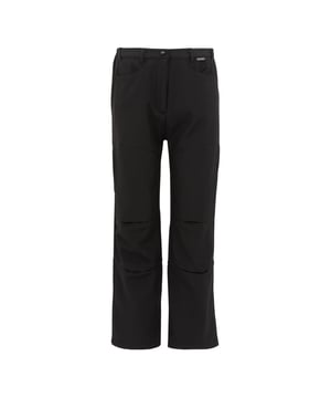 96% Recyceltes Polyester, 4% Elastan. Gewebe: Softshell, Stretch, gewebter Stoff. Design: Unifarben. Knopfverschluss, Hosenschlitz mit Reißverschluss. Gewebetechnik: Atmungsaktiv, Wasserabweisend, windbeständig. Gürtelschlaufen. Taschenart: Zwei Seitentaschen, Seitentaschen am Bein, Klettverschluss. Taille: Teilweise elastisch.