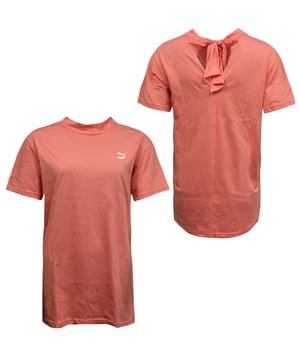 Puma Bow Lagada de la camiseta de la mujer TEE Camiseta de manga corta Rosa 850236 11 A56E