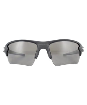 Oakley Sunglasses Flak 2.0 XL OO9188-F8 Steel Prizm Black Polarized  are taken from the Performance collection from Oakley with a standard size frame which features an enhanced lens coverage with a deeper lens on the semi-rimless frame which is given even more grip than previous incarnations with the stems as well as the nose pads fully covered with unobtanium that grips more with perspiration. The Prizm Road lens is specifically designed to enhance your view so you can see obstacles such as rocks and ruts easily.
