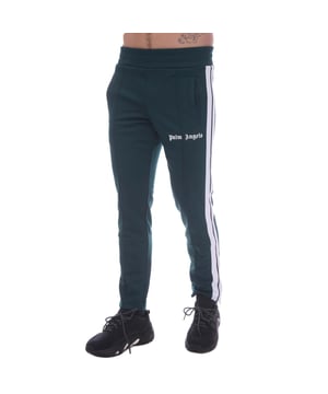 Palm Angels Slim Track Pants in groen - wit.- Elastische tailleband.- Zakken aan de zijkant.- Centrale knellende naden en Palm Angels-logo gedrukt op de voorkant.- Witte strepen op de zijpijpen.- Ritssluiting aan de enkel.- 100% Polyester.- Ref: PMCJ0050015501