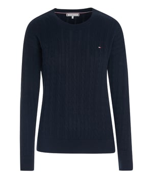 100% katoen; Tommy Hilfiger-trui; Model: WW0WW30424 DW5; Hoogwaardige afwerking; Ronde hals, lange mouwen; Tommy Hilfiger-logodetails