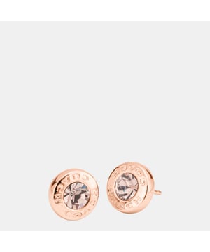 Open Circle Stone Stud Earring Length 1.0cm,