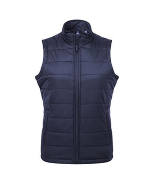 Buitenmaterialen: 100% gerecycleerd nylon. Voering: 100% polyester. Vulling: 100% polyester. Ontwerp: Gewatteerd. Stoftechnologie: Isolerend, Lichtgewicht, Waterdicht. Packaway. Mouwtype: Mouwloos. Halslijn: Staande Kraag. Zakken: 2 zakken met rits, open zakken. Bevestiging: Volledige ritssluiting.