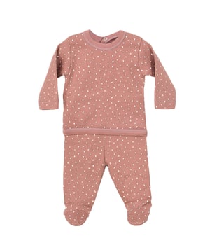 Baby set Babidu.
 Brown color
 Long sleeve and long pants set.
 Round neck with ribbed finish.
 Seams seen in tone.

 Composition: 100% Cotton

 Wash at maximum temperature 40º
 -Do not use bleach
 -Support iron
 -Tumble dry low
 Composition: 100% cotton
 Care:
Wash at maximum temperature 40º
 -Do not use bleach
 -Accepts iron
 -Dry at low temperature